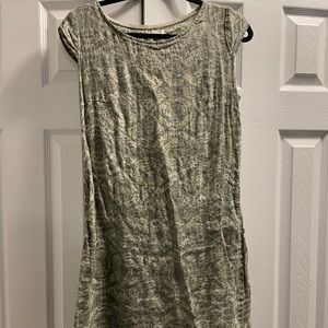 Lina Tomei linen sage green mini dress